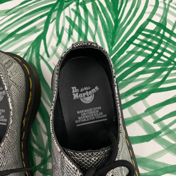 Dr Martens 1461 Met Oxford Lace Up Shoes Silver Metallic Snake Size 7 - Picture 3 of 9